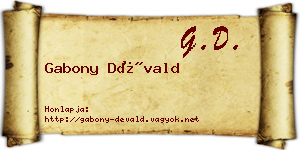Gabony Dévald névjegykártya